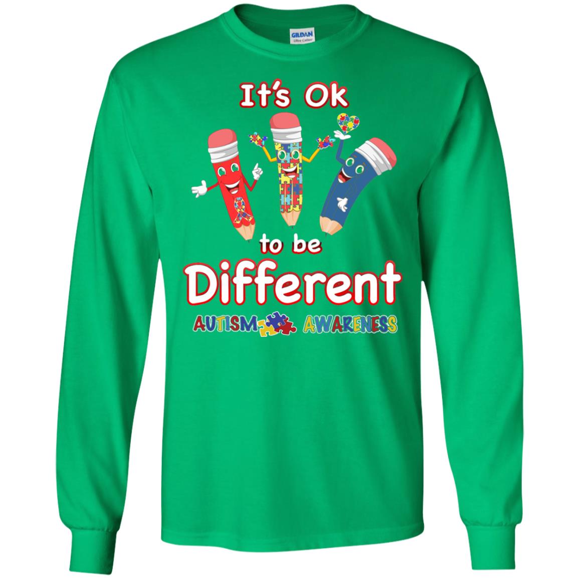 Its Ok To Be Different Autism Awareness T-shirt Irish Green