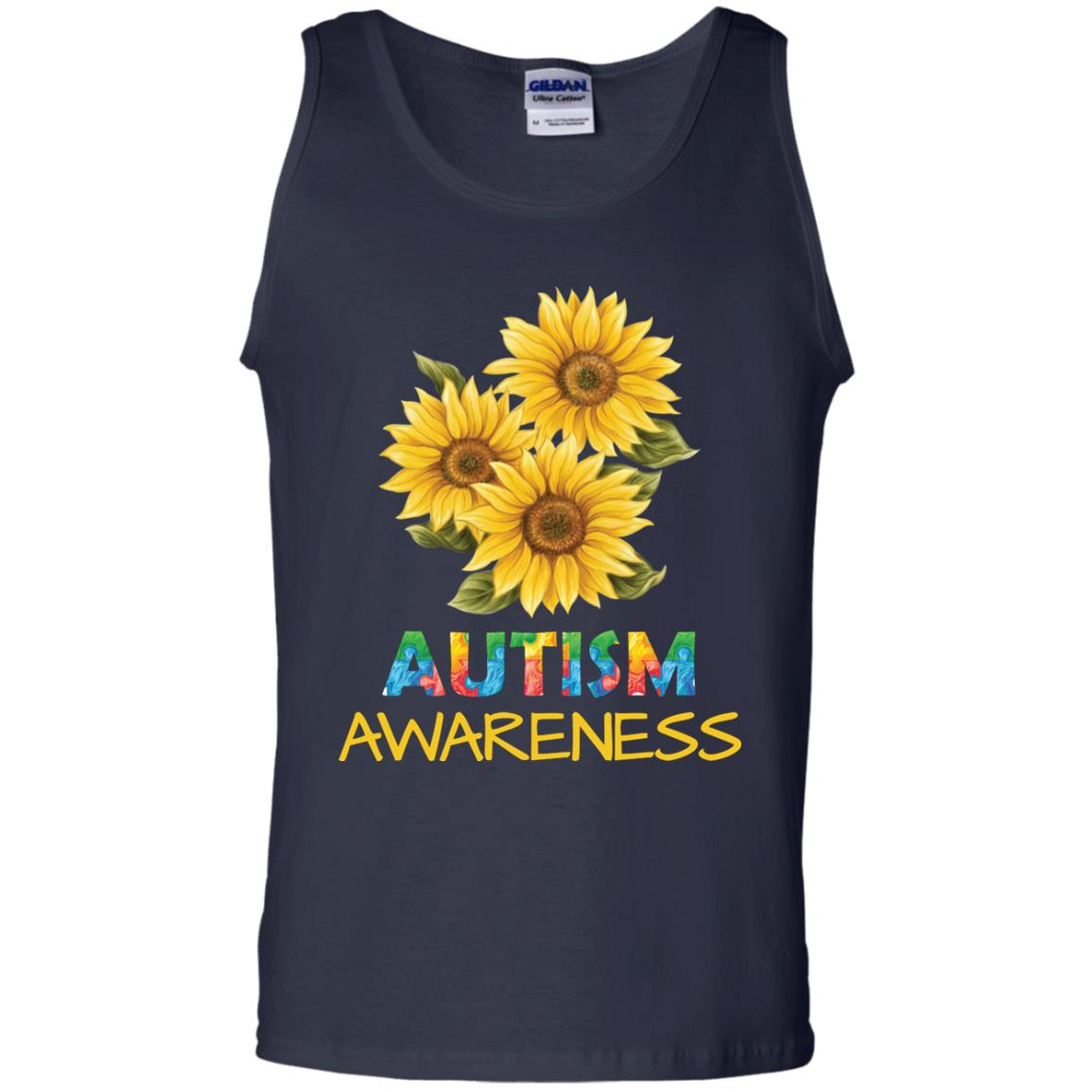 Autism Awareness Sunflower Shirt Navy