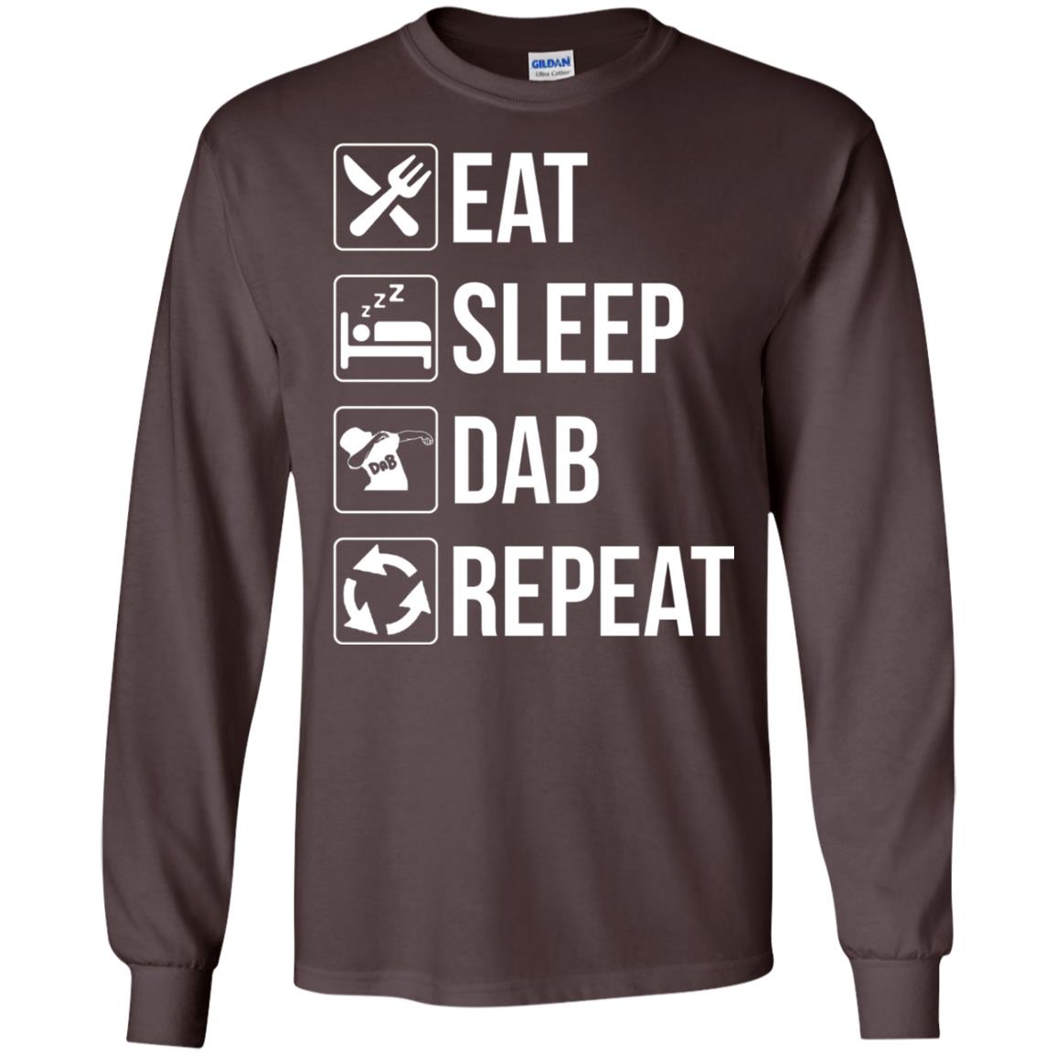 Funny Eat Sleep Dab Repeat T-shirt Dark Chocolate