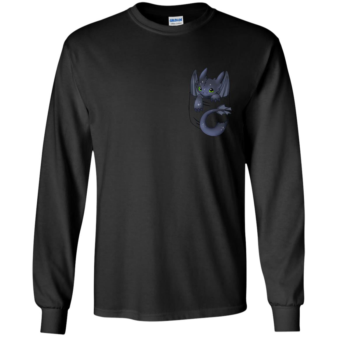 Dragon In Pocket Shirt Black