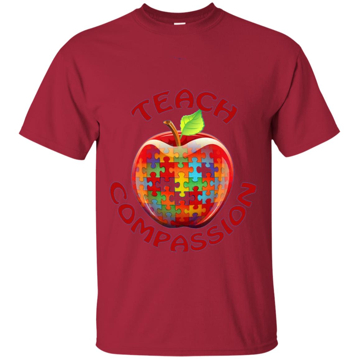 Teach Compassion Autism Awareness T-shirt Cardinal