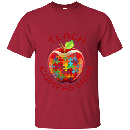 Teach Compassion Autism Awareness T-shirt Cardinal