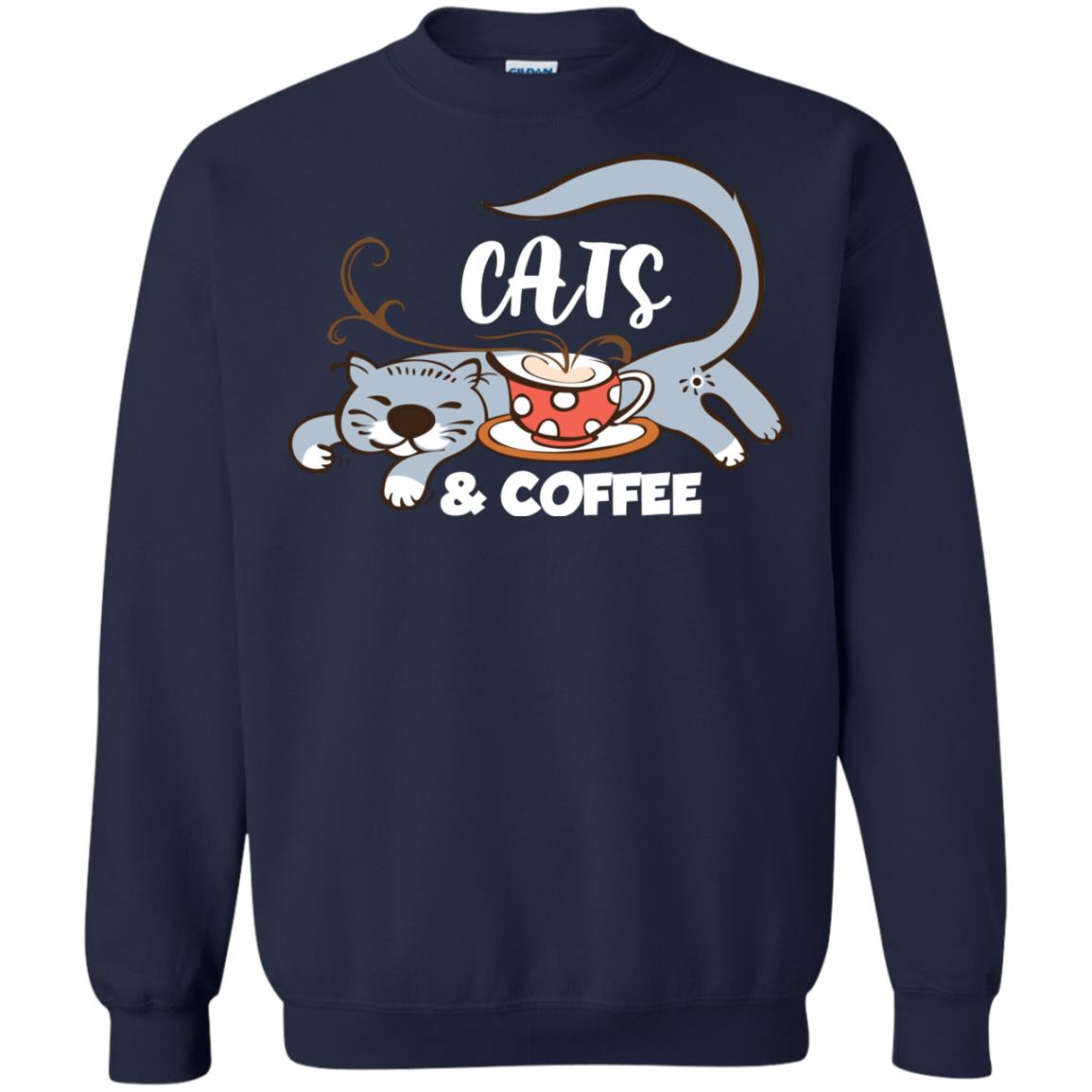 A Good Day Start With Cat And Coffee Cat Lover T-shirt Navy