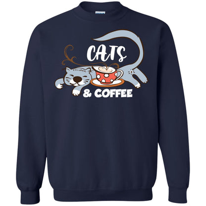 A Good Day Start With Cat And Coffee Cat Lover T-shirt Navy