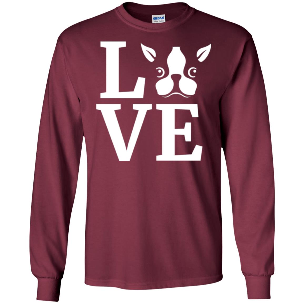 Dog Lovers T-shirt I Love My Boston Terrier Maroon