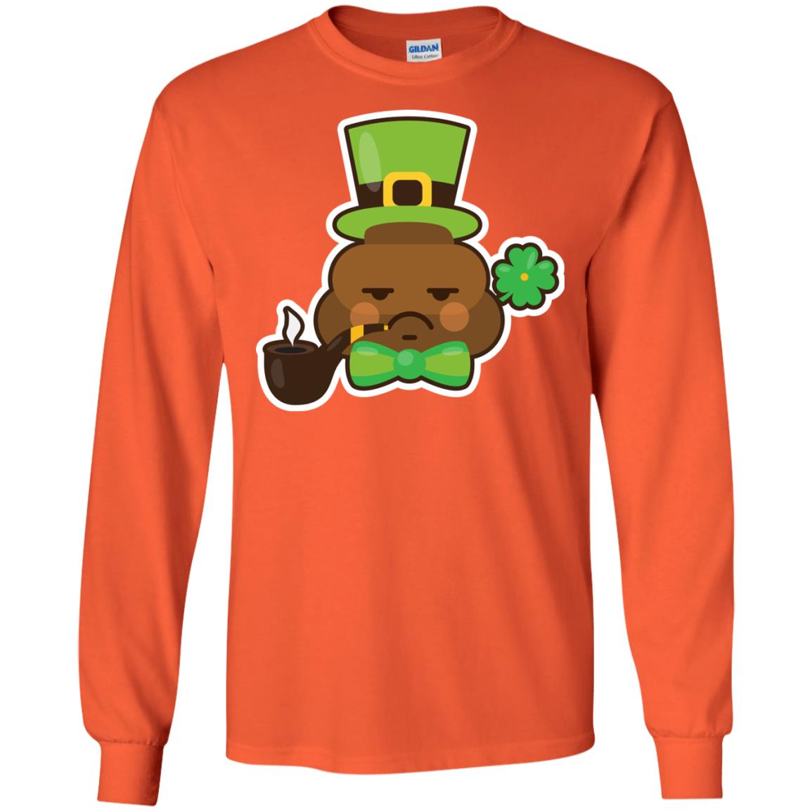Saint Partick's Day T-shirt Leprechaun Poop Emoji With Patrick Hat Orange