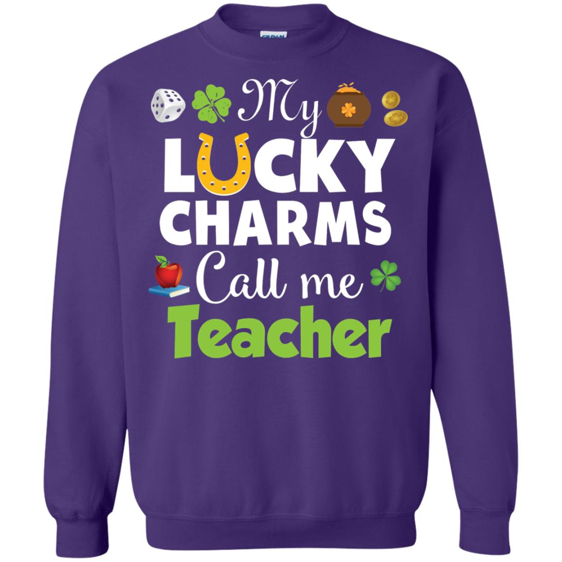 My Lucky Charms Call Me Teacher St Patricks Day T-shirt Purple