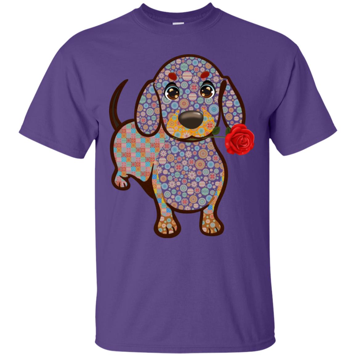 Dachshund Quilts Idea Gift Shirt For Mens Womens Purple