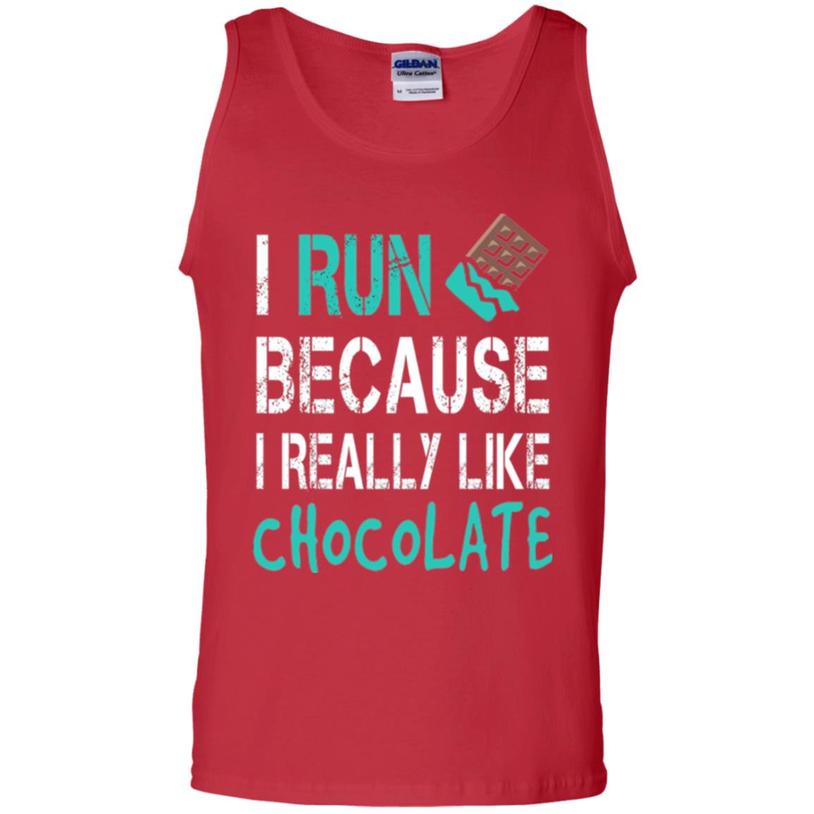 Runner T-shirt I Run Because I Really Like Chocolate Red