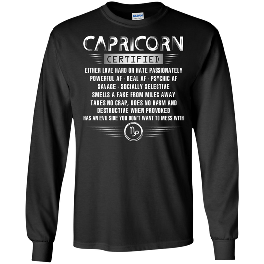 Capricorn Certified Either Love Hard Or Hate Passionately Powerful Af T-shirt Black
