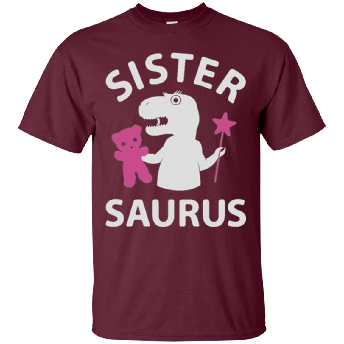 Teestars Sister Saurus T-shirt Maroon