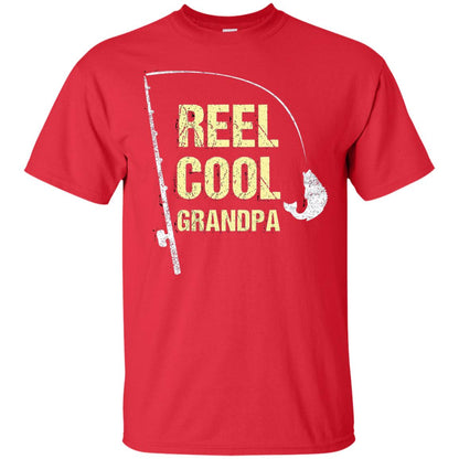 Reel Cool Grandpa Fisherman T-shirt Red
