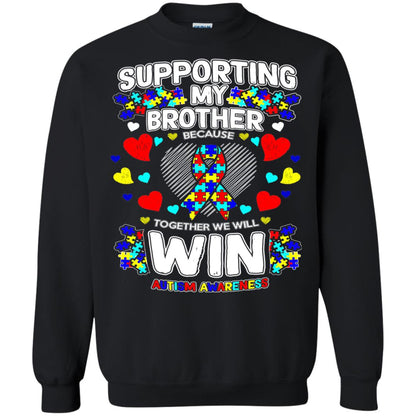 Autism Awareness Shirts For Supporting My Brother Black