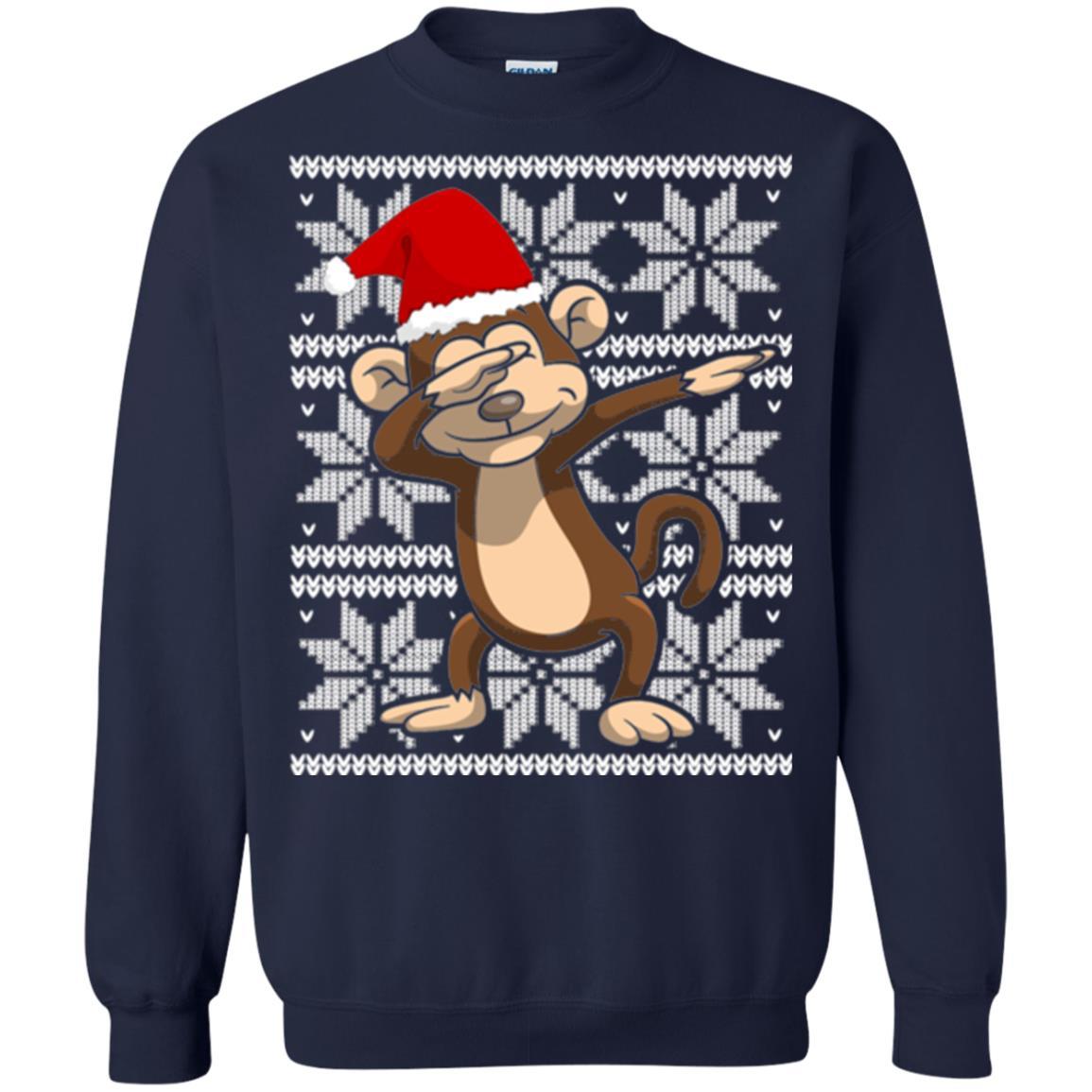 Christmas T-shirt Dabbing Monkey Navy
