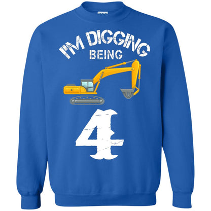 4th Birthday T-shirt I_m Digging Being 4 Birthday Royal