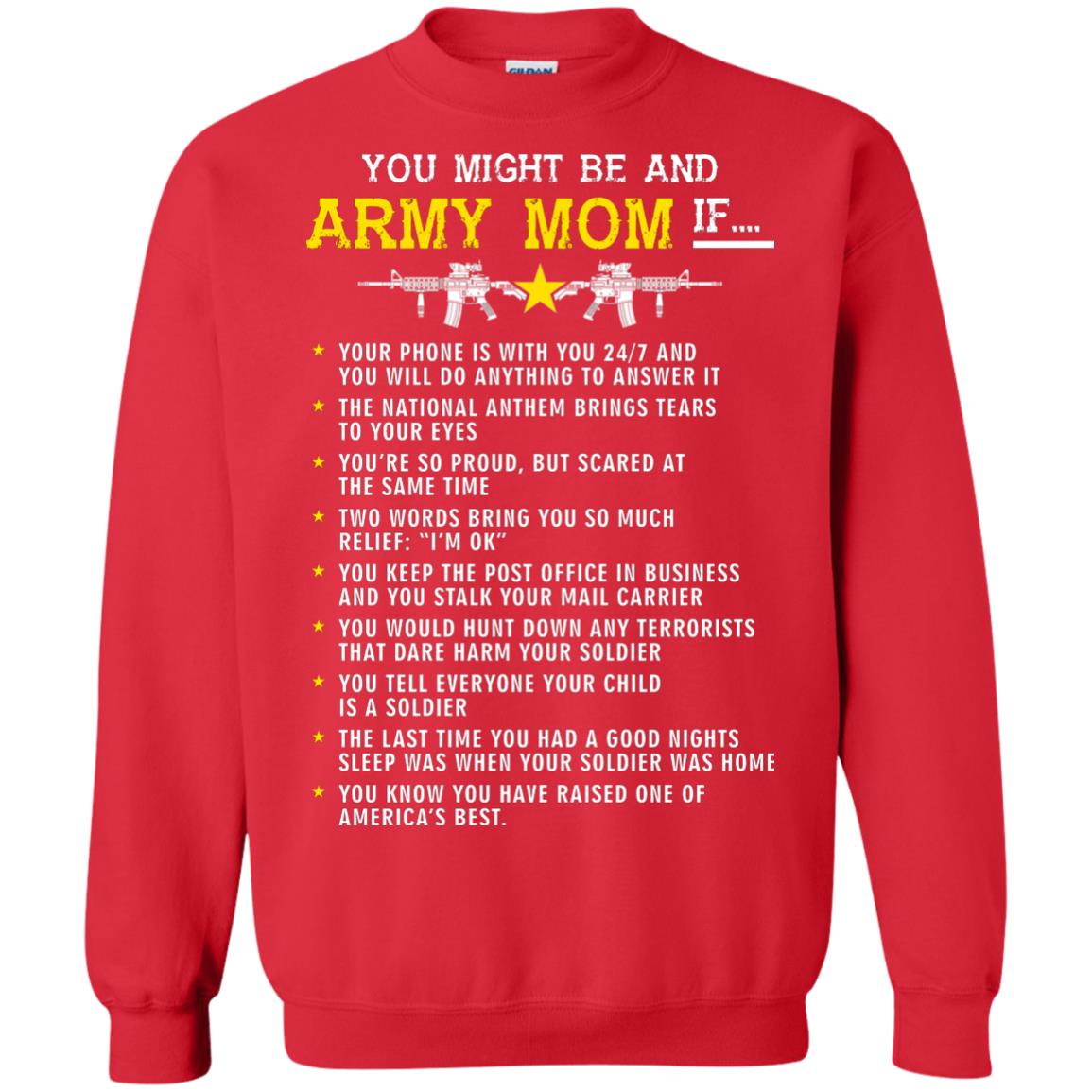 Veteran T-shirt You Might Be An Army Mom If Red