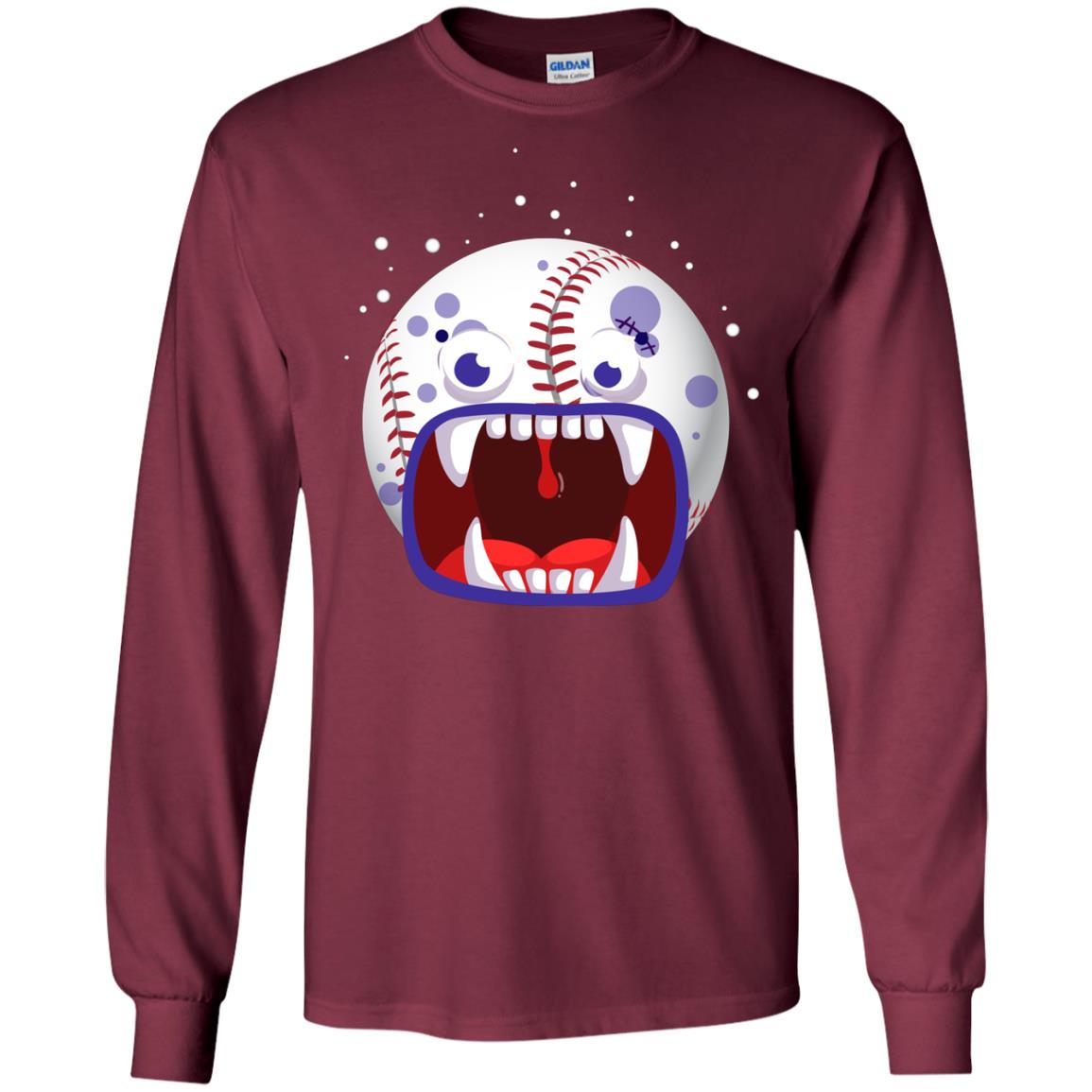 Baseball Halloween Shirt Maroon