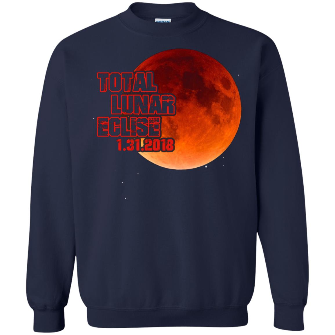 Blood Moon T-shirt Total Lunar Eclipse 1.31.2018 Navy