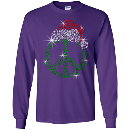 Peace Sign With Santa Ha Christmas Idea Gift Shirt Purple