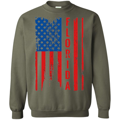 Florida State T-shirt American Flag Military Green