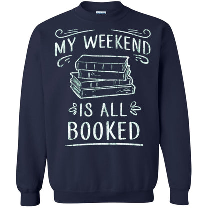 Funny Book Lover Tshirt My Weekend Is All Booked T Shirt Navy