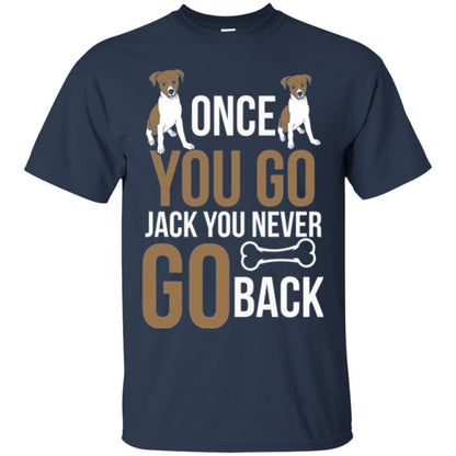 Russell Terrier T-shirt Once You Go Jack You Never Go Back Navy