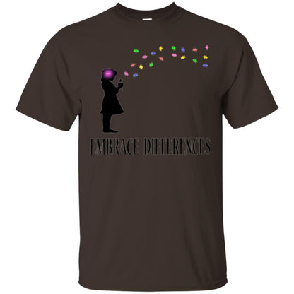Embrace Differences Shirt Proud Autism Awareness T-shirt Dark Chocolate