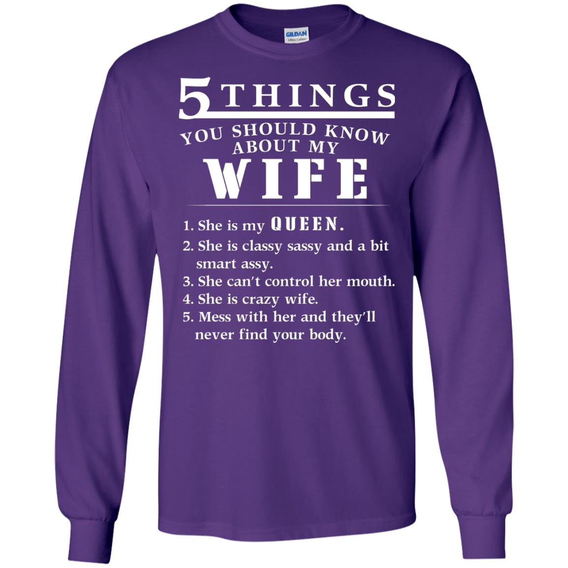5 Things You Should Know About My Wife Husband T-shirt Purple