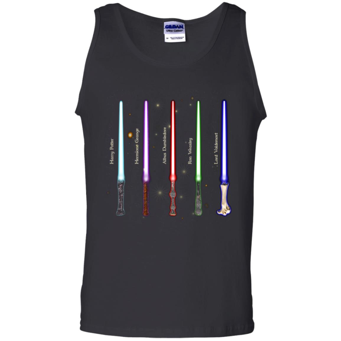 Harry Potter Lightsaber Wands Movie Fan T-shirt Black