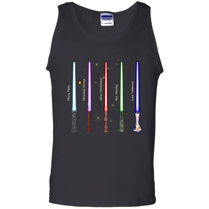 Harry Potter Lightsaber Wands Movie Fan T-shirt Black