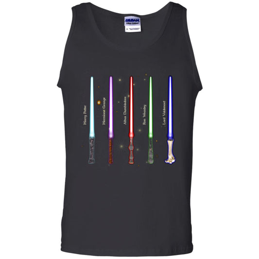 Harry Potter Lightsaber Wands Movie Fan T-shirtG220 Gildan 100% Cotton Tank Top