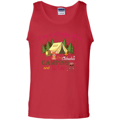 I’m A Simple Girl I Love Chihuahua Camping And Wine Shirt Red