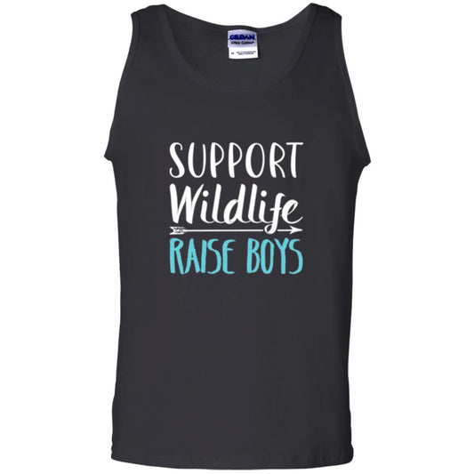 Funny Mother_s Day T-shirt Support Wildlife Raise Boys Black