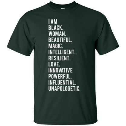 I Am Black Woman Black History Month 2018 T-shirt Forest