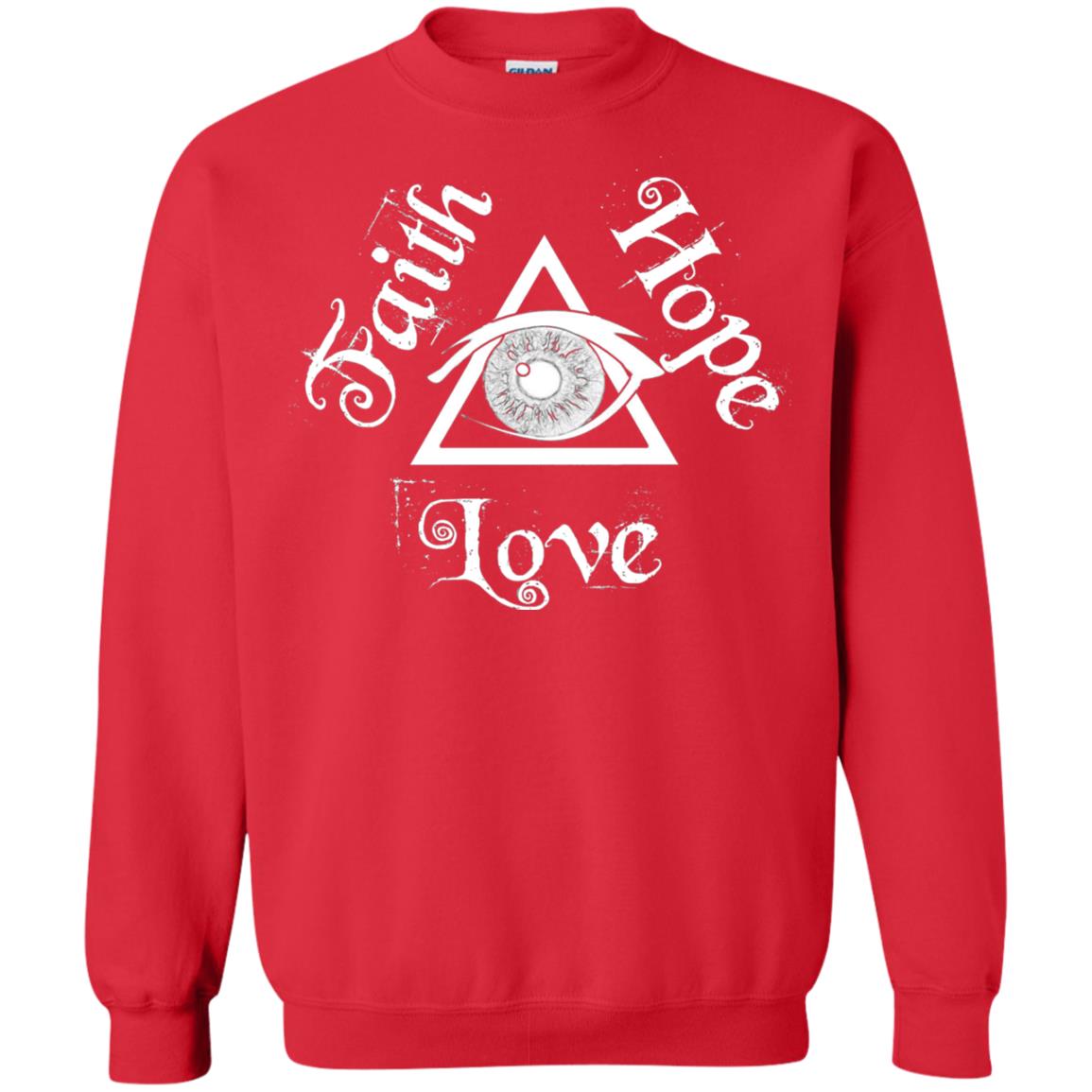 Faith Hope Love Eye Of Providence Esoteric Shirt Red