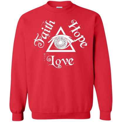 Faith Hope Love Eye Of Providence Esoteric Shirt Red