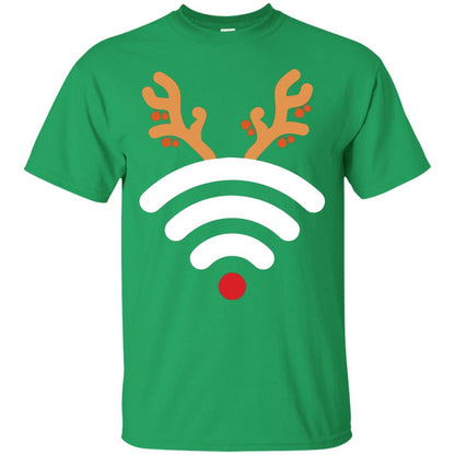 Wifi Signal Symbol Icon Reindeer X-mas Gift Shirt For Mens Womens Irish Green