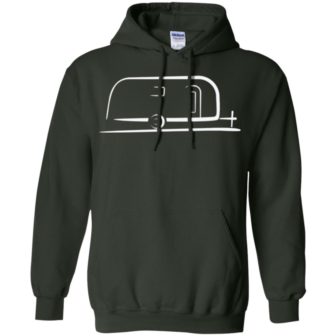 Vintage Airstream Style Streamlined Trailer T-shirt Forest Green