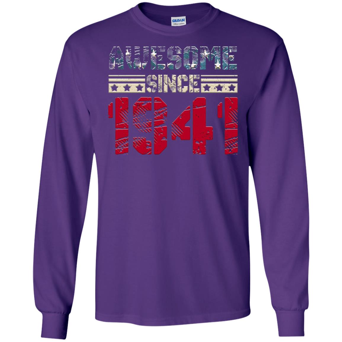 Awesome Since Legends Born In 1941 77 Years Old Birthday Shirt For Dad Or Papa Purple