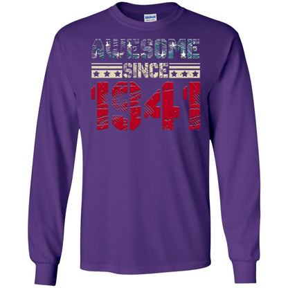 Awesome Since Legends Born In 1941 77 Years Old Birthday Shirt For Dad Or Papa Purple