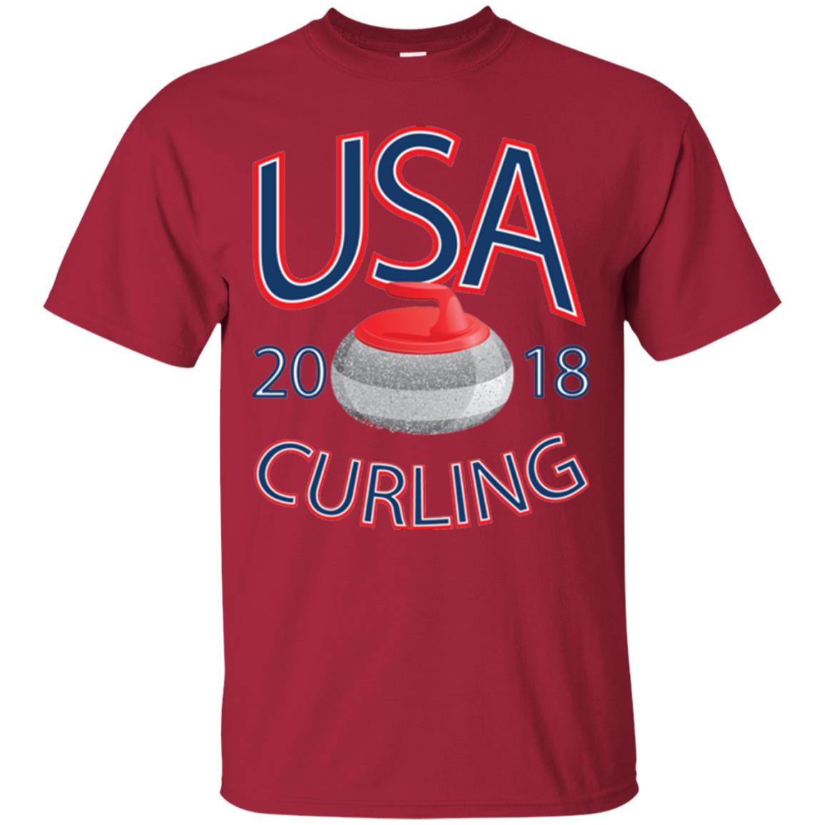 Usa 2018 Curling T-shirt Cardinal