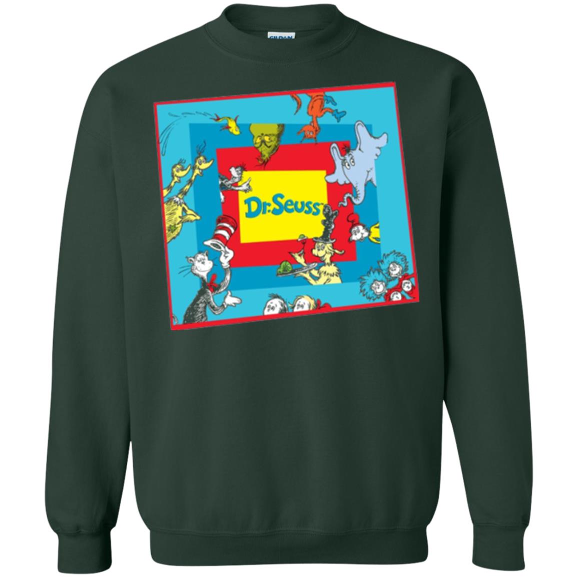 Dr. Seuss Character National Wear Red Day T-shirt Forest Green
