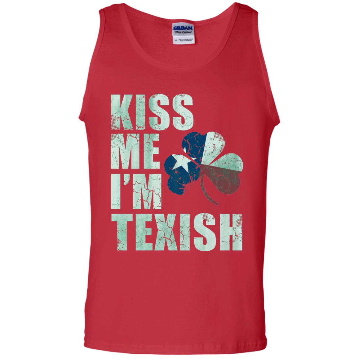 Kiss Me I_m Texish St. Patrick_s Day T-shirt Red