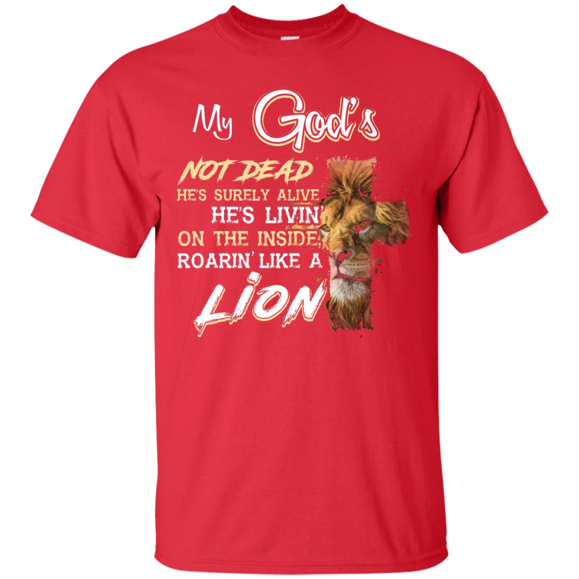 My God_s Not Dead He_s Livin_ On The Inside Christian Shirt Red