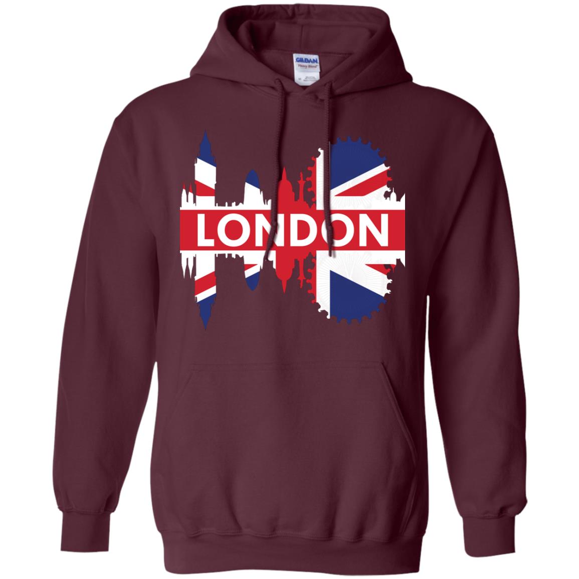 Flag Of United Kingdom London Gift Shirt For Britain Maroon