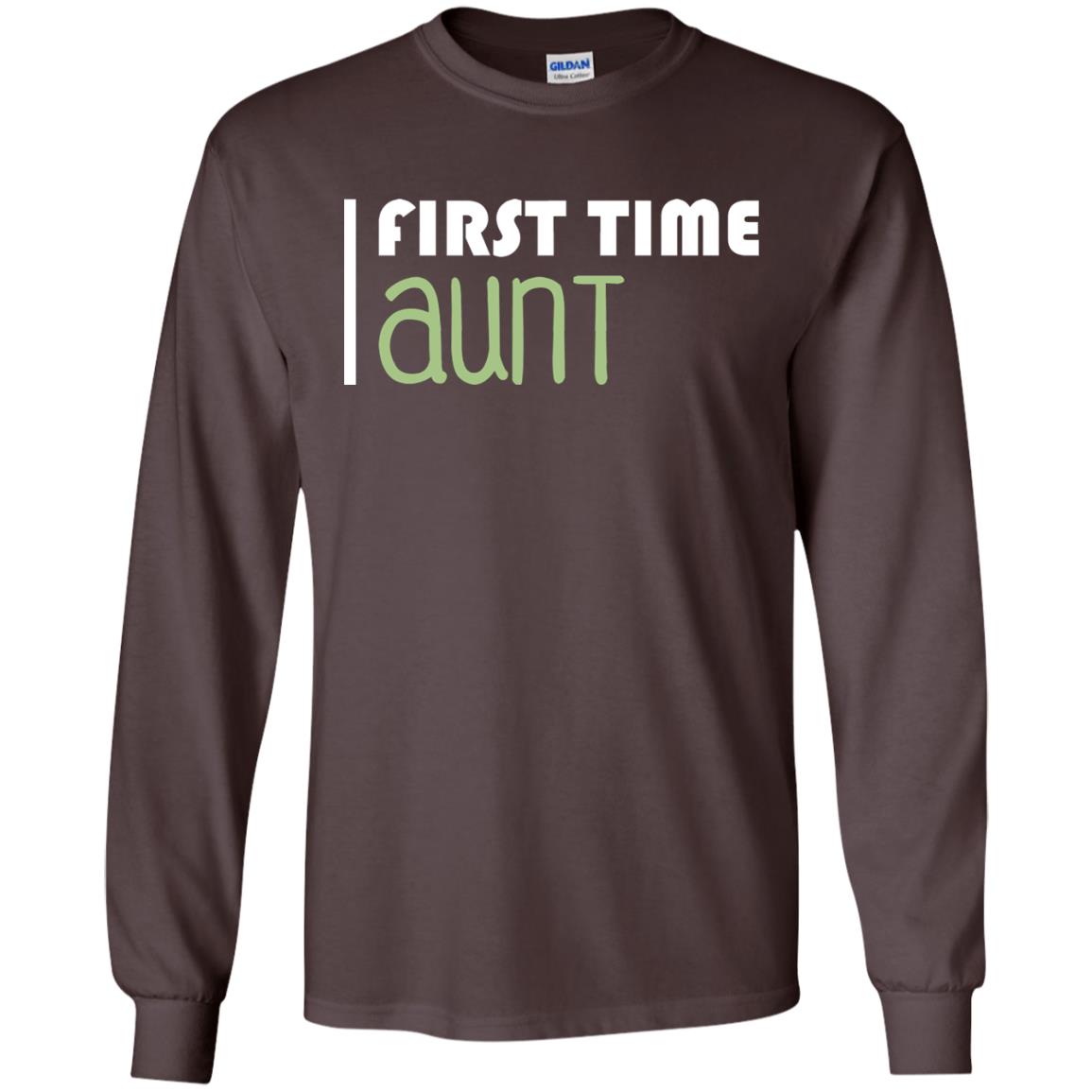 First Time Aunt New Auntie Shirt Dark Chocolate