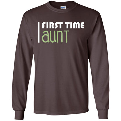 First Time Aunt New Auntie Shirt Dark Chocolate