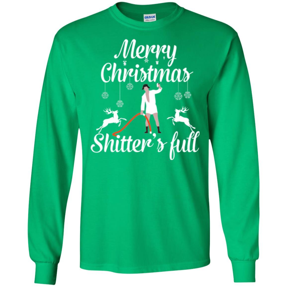 Christmas T-shirt Reindeer Merry Christmas Shitter's Full Irish Green