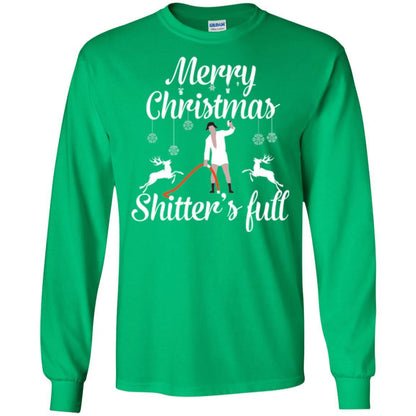 Christmas T-shirt Reindeer Merry Christmas Shitter's Full Irish Green