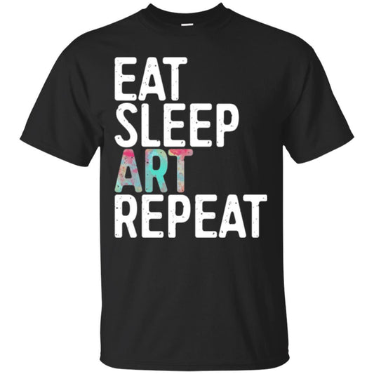 Artist T-shirt Eat Sleep Art Repeat Black